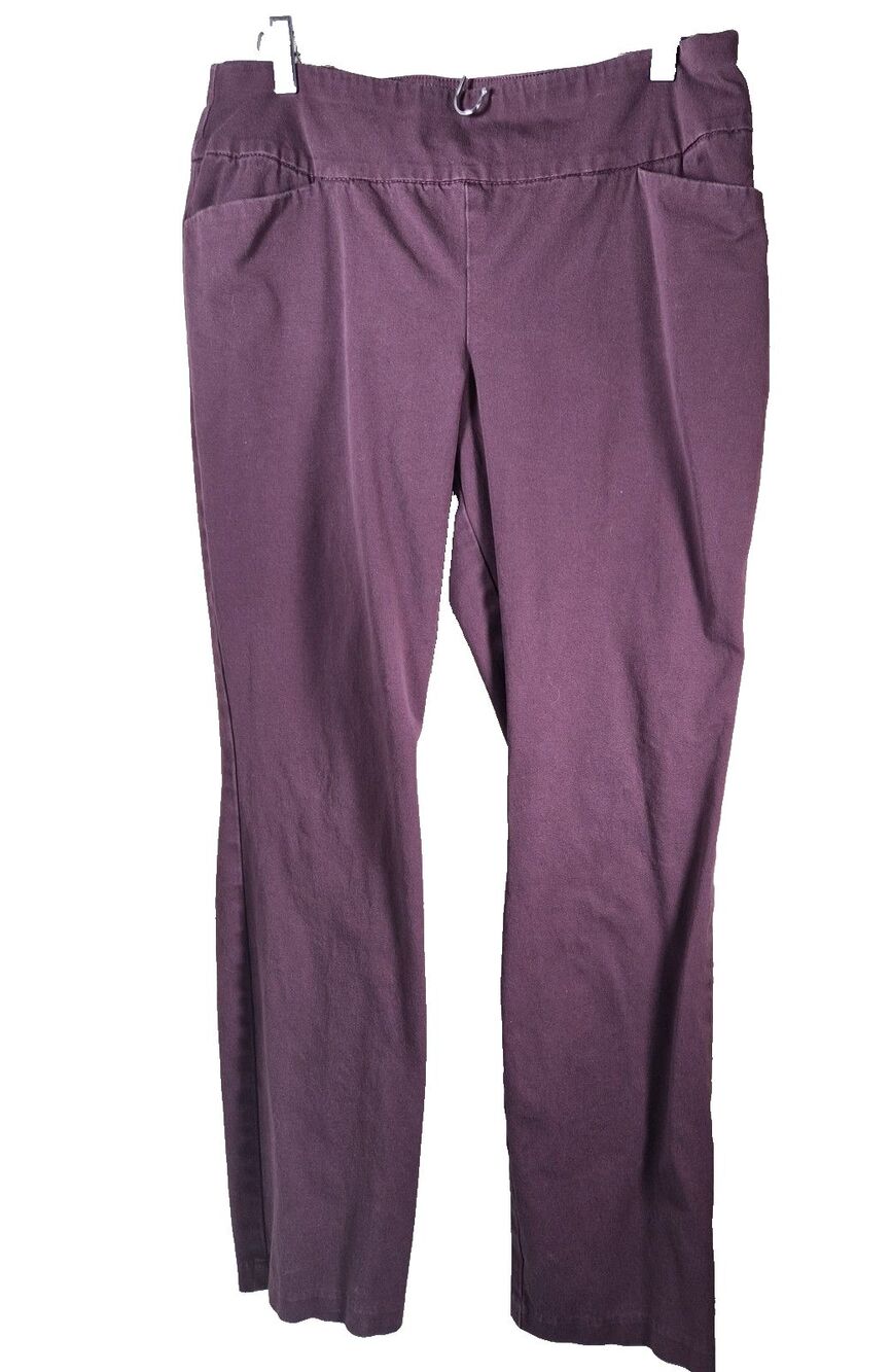 Lee Women's Sculpting Slim Fit Slim Leg Pull On Jeans Burgundy Purple Size 10M